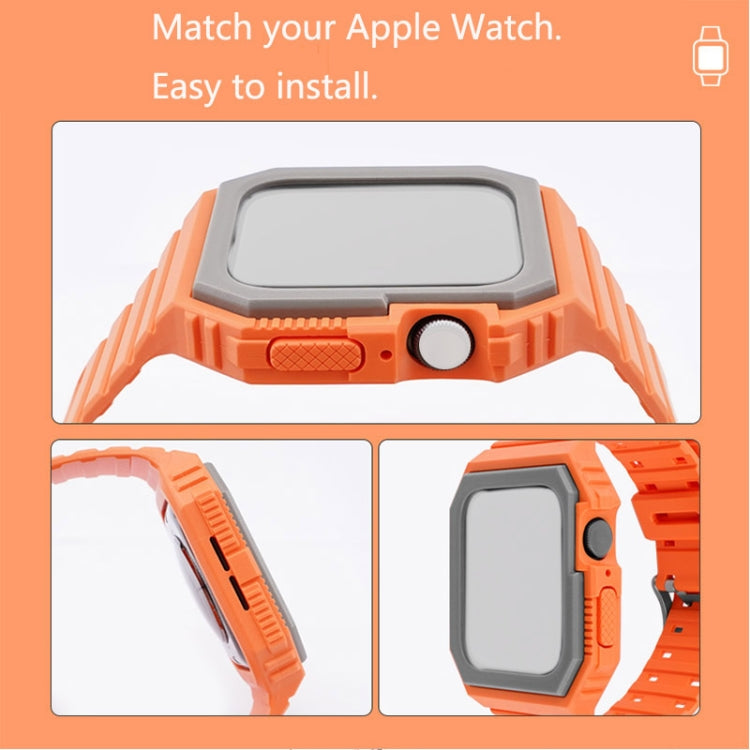 Bracelet en silicone avec étui pour Apple Watch Series, 7 41mm / 6&SE&5&4 40mm / 3&2&1 38mm, 7 45mm / 6&SE&5&4 44mm / 3&2&1 42mm