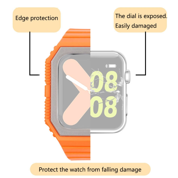 Bracelet en silicone avec étui pour Apple Watch Series, 7 41mm / 6&SE&5&4 40mm / 3&2&1 38mm, 7 45mm / 6&SE&5&4 44mm / 3&2&1 42mm