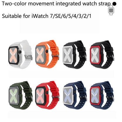 Bracelet en silicone avec étui pour Apple Watch Series, 7 41mm / 6&SE&5&4 40mm / 3&2&1 38mm, 7 45mm / 6&SE&5&4 44mm / 3&2&1 42mm