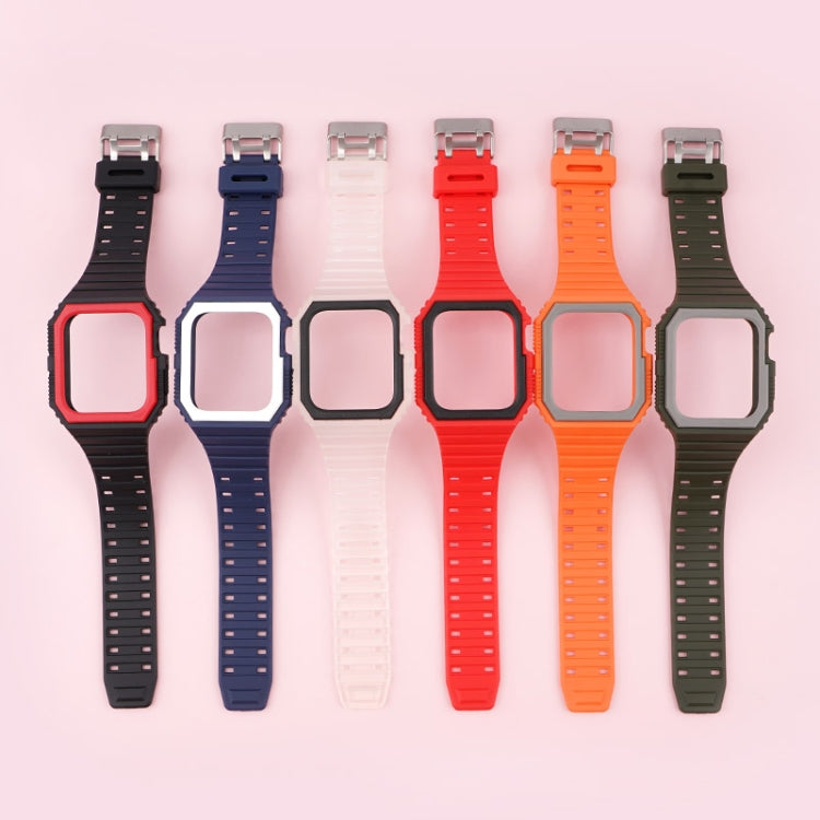 Bracelet en silicone avec étui pour Apple Watch Series, 7 41mm / 6&SE&5&4 40mm / 3&2&1 38mm, 7 45mm / 6&SE&5&4 44mm / 3&2&1 42mm