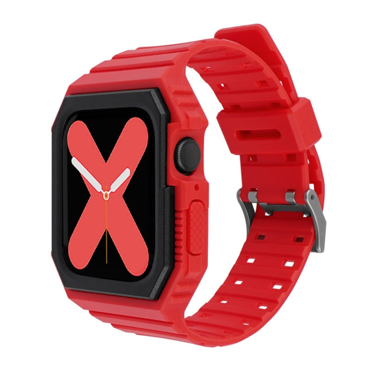 Bracelet en silicone avec étui pour Apple Watch Series, 7 41mm / 6&SE&5&4 40mm / 3&2&1 38mm, 7 45mm / 6&SE&5&4 44mm / 3&2&1 42mm