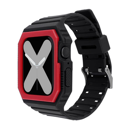 Bracelet en silicone avec étui pour Apple Watch Series, 7 41mm / 6&SE&5&4 40mm / 3&2&1 38mm, 7 45mm / 6&SE&5&4 44mm / 3&2&1 42mm