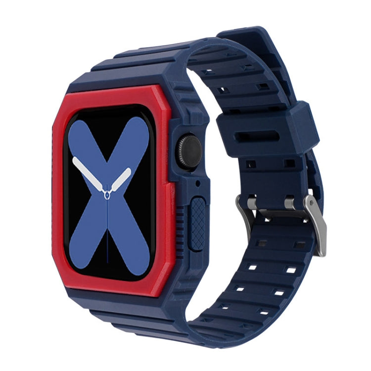 Bracelet en silicone avec étui pour Apple Watch Series, 7 41mm / 6&SE&5&4 40mm / 3&2&1 38mm, 7 45mm / 6&SE&5&4 44mm / 3&2&1 42mm