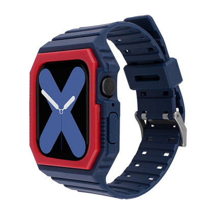 Bracelet en silicone avec étui pour Apple Watch Series, 7 41mm / 6&SE&5&4 40mm / 3&2&1 38mm, 7 45mm / 6&SE&5&4 44mm / 3&2&1 42mm