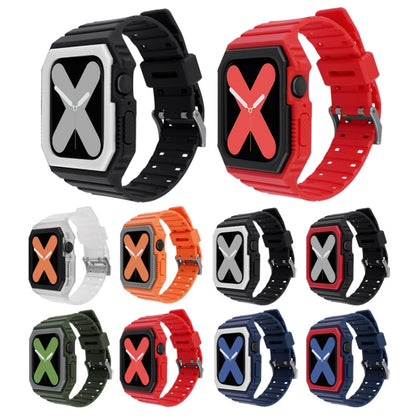 Bracelet en silicone avec étui pour Apple Watch Series, 7 41mm / 6&SE&5&4 40mm / 3&2&1 38mm, 7 45mm / 6&SE&5&4 44mm / 3&2&1 42mm