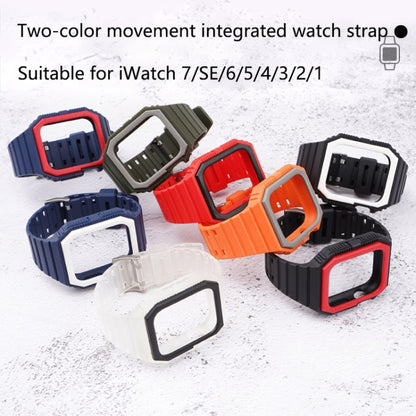 Bracelet en silicone avec étui pour Apple Watch Series, 7 41mm / 6&SE&5&4 40mm / 3&2&1 38mm, 7 45mm / 6&SE&5&4 44mm / 3&2&1 42mm
