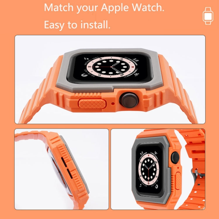 Bracelet en silicone avec étui pour Apple Watch Series, 7 41mm / 6&SE&5&4 40mm / 3&2&1 38mm, 7 45mm / 6&SE&5&4 44mm / 3&2&1 42mm