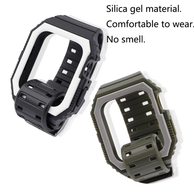 Bracelet en silicone avec étui pour Apple Watch Series, 7 41mm / 6&SE&5&4 40mm / 3&2&1 38mm, 7 45mm / 6&SE&5&4 44mm / 3&2&1 42mm