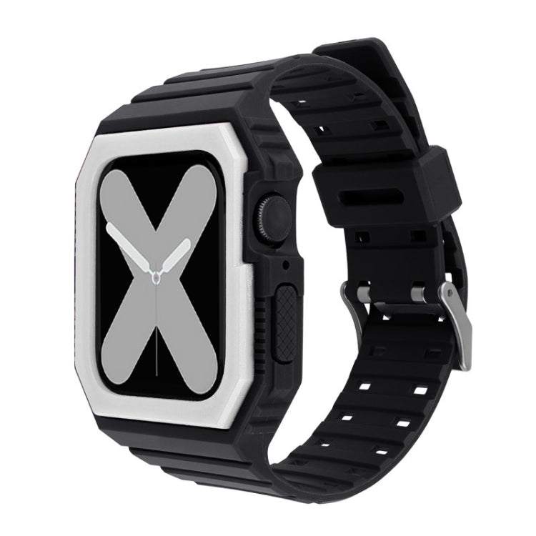 Bracelet en silicone avec étui pour Apple Watch Series, 7 41mm / 6&SE&5&4 40mm / 3&2&1 38mm, 7 45mm / 6&SE&5&4 44mm / 3&2&1 42mm