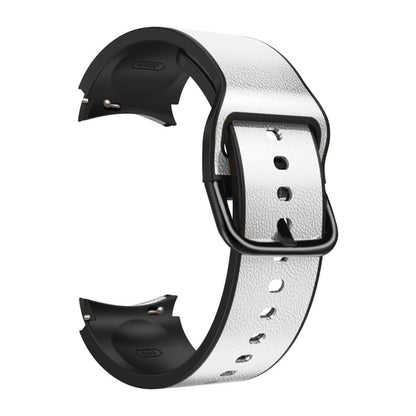 Bracelet en cuir collé de silicone de 20 mm, For Samsung Galaxy Watch 4 40mm, Samsung Galaxy Watch 4 44mm, For Samsung Galaxy Watch 4 Classic 42mm, For Samsung Galaxy Watch 4 Classic 46mm