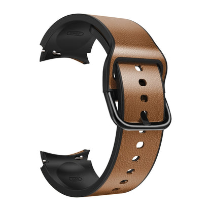 Bracelet en cuir collé de silicone de 20 mm, For Samsung Galaxy Watch 4 40mm, Samsung Galaxy Watch 4 44mm, For Samsung Galaxy Watch 4 Classic 42mm, For Samsung Galaxy Watch 4 Classic 46mm