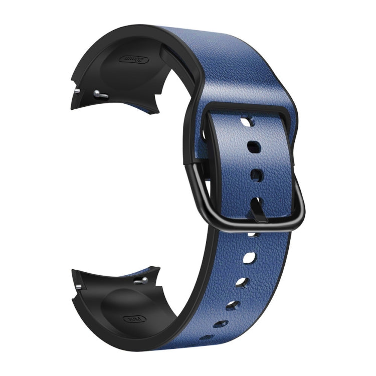 Bracelet en cuir collé de silicone de 20 mm, For Samsung Galaxy Watch 4 40mm, Samsung Galaxy Watch 4 44mm, For Samsung Galaxy Watch 4 Classic 42mm, For Samsung Galaxy Watch 4 Classic 46mm