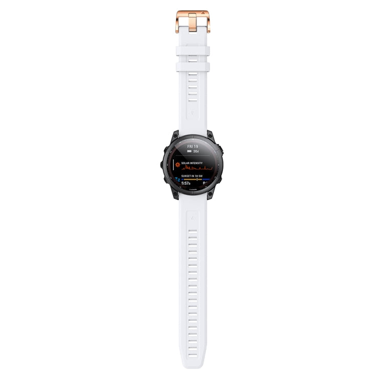 Bracelet en silicone à boucle en or rose de 20 mm, For Garmin Fenix 7S, For Garmin Fenix 6S, For Garmin Fenix 6S Pro, For Garmin Fenix 5S, For Garmin Fenix 5S Plus