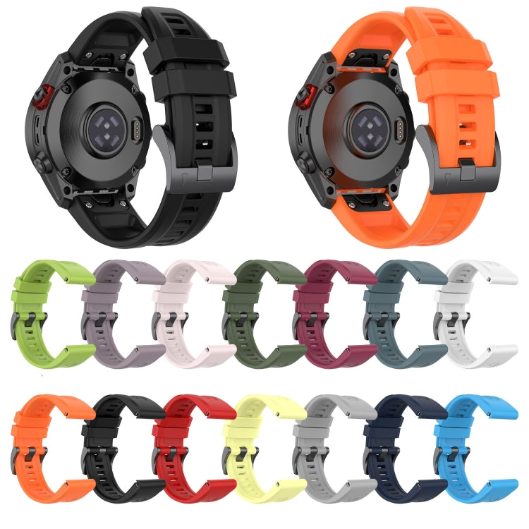Bracelet de montre en silicone de couleur unie de 22 mm, For Garmin Fenix 7, For Garmin Descent G1, For Garmin EPIX Gen2, For Garmin Instinct 2