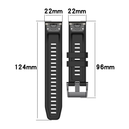 Bracelet de montre en silicone de couleur unie de 22 mm, For Garmin Fenix 7, For Garmin Descent G1, For Garmin EPIX Gen2, For Garmin Instinct 2