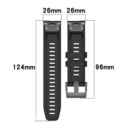 Bracelet de montre couleur pure sport en silicone 26 mm, For Garmin Fenix 3, For Garmin Fenix 3 HR, For Garmin Descent MK2, For Garmin Descent MK2i