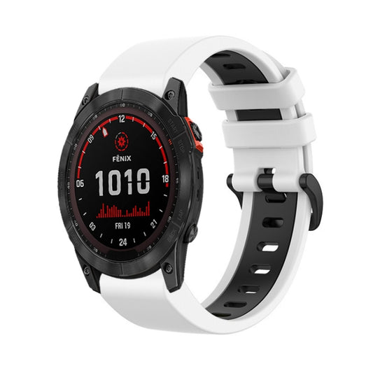 Bracelet de montre de sport bicolore en silicone 26 mm, For Garmin Fenix 7X, For Garmin Fenix 7X Solar, For Garmin Tactix 7 Pro, For Garmin Tactix 7, For Garmin Fenix 6X, For Garmin Fenix 6X Pro, For Garmin Fenix 5X
