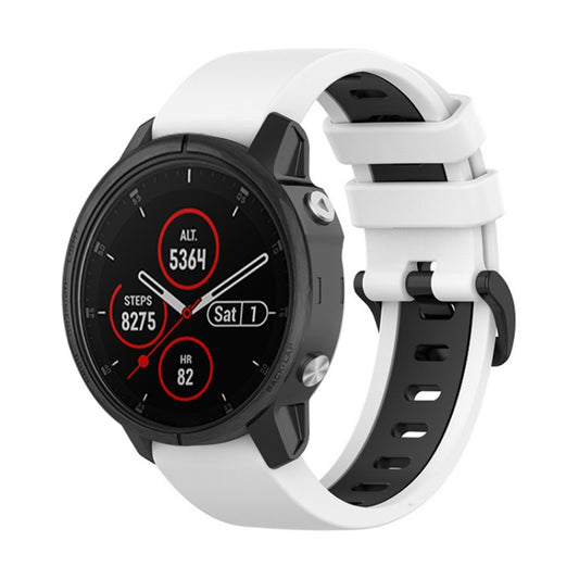 Bracelet de montre sport bicolore en silicone 22 mm, For Garmin Fenix 5S Plus
