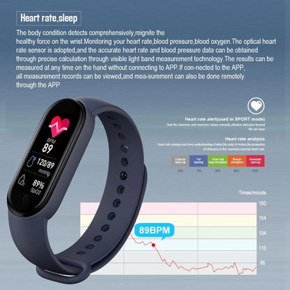 Montre intelligente à écran couleur M7 0,96 pouces, prise en charge de la surveillance de la fréquence cardiaque/surveillance de la pression artérielle