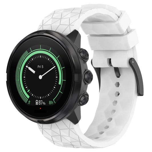 Bracelet de montre en silicone de couleur unie à motif de football de 24 mm, For Suunto 9, For Suunto 7, For Suunto 9 Baro, For Suunto Spartan Sport Wrist HR Baro, For Suunto Spartan Sport