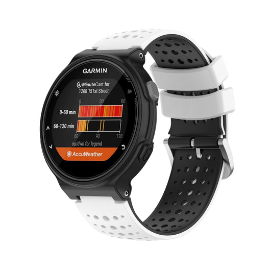 Bracelet de montre de sport bicolore en silicone, For Garmin Forerunner 220, For Garmin Forerunner 230, For Garmin Forerunner 235, For Garmin Forerunner 235 Lite, For Garmin Forerunner 620, For Garmin Forerunner 630, For Garmin Forerunner 735XT