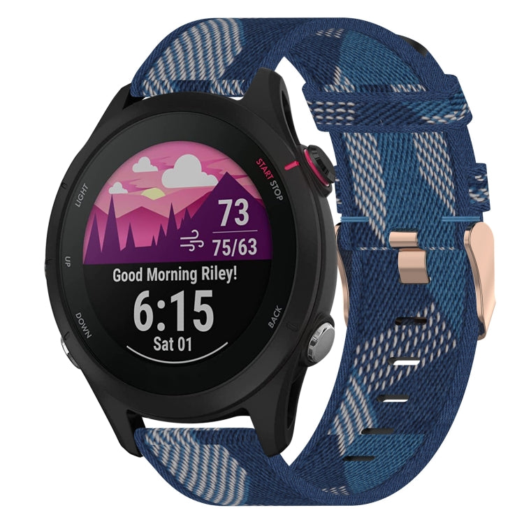 Bracelet de montre tissé en nylon de 18 mm, For Garmin Forerunner 255S, For Garmin Venu 2S, For Garmin Vivomove 3S, For Garmin Vivoactive 4S