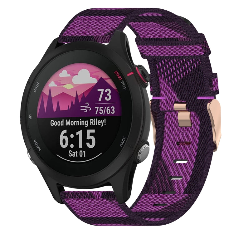 Bracelet de montre tissé en nylon de 18 mm, For Garmin Forerunner 255S, For Garmin Venu 2S, For Garmin Vivomove 3S, For Garmin Vivoactive 4S