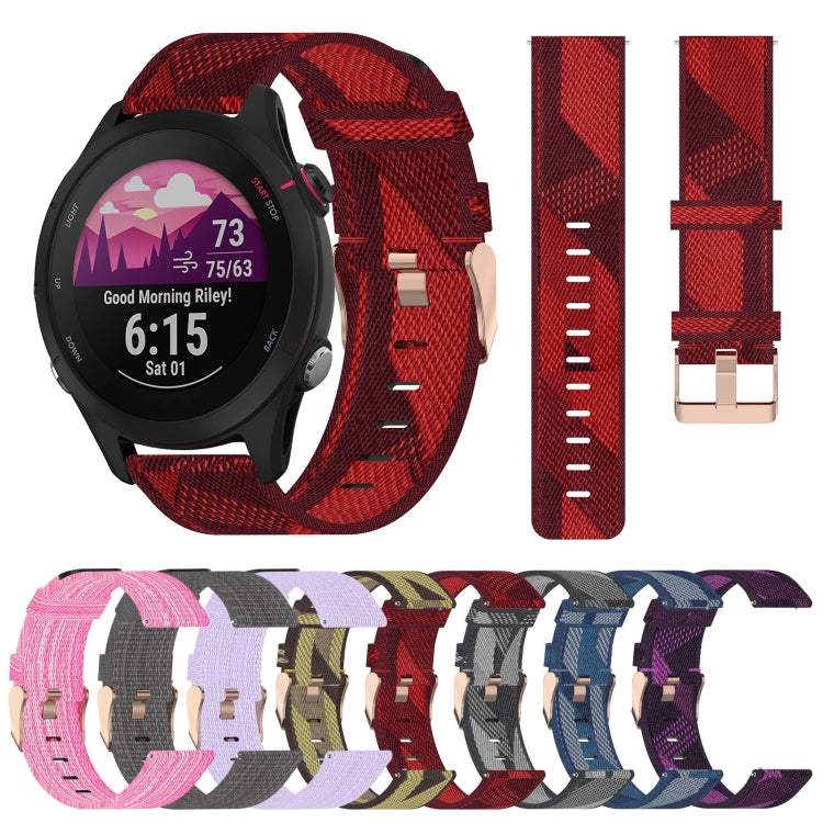Bracelet de montre tissé en nylon de 18 mm, For Garmin Forerunner 255S, For Garmin Venu 2S, For Garmin Vivomove 3S, For Garmin Vivoactive 4S