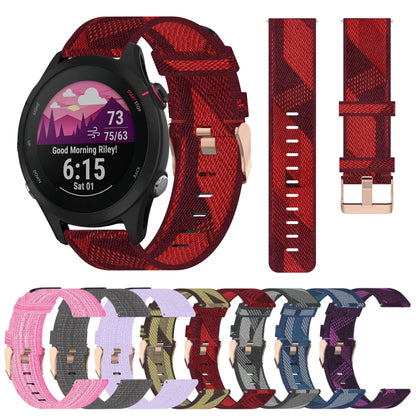 Bracelet de montre tissé en nylon de 18 mm, For Garmin Forerunner 255S, For Garmin Venu 2S, For Garmin Vivomove 3S, For Garmin Vivoactive 4S