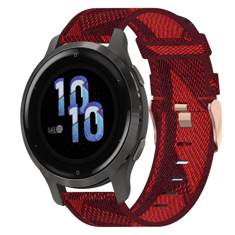 Bracelet de montre tissé en nylon de 18 mm, For Garmin Forerunner 255S, For Garmin Venu 2S, For Garmin Vivomove 3S, For Garmin Vivoactive 4S