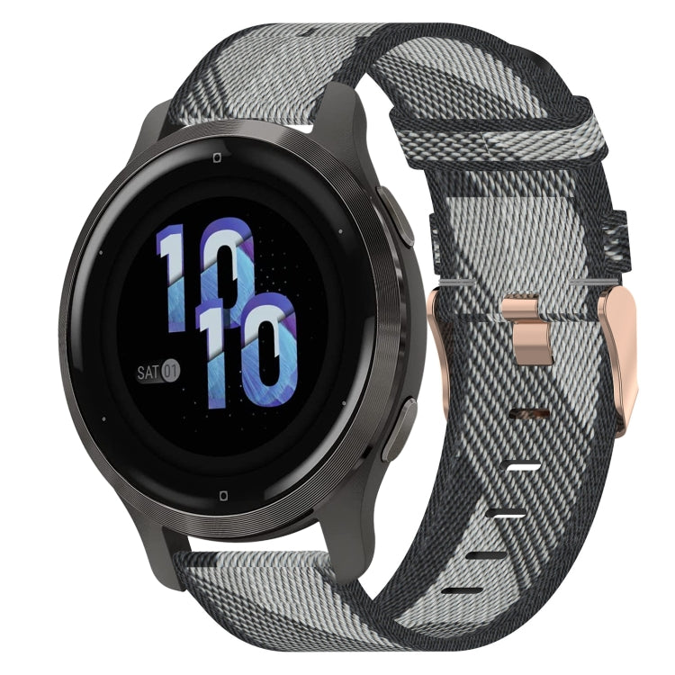 Bracelet de montre tissé en nylon de 18 mm, For Garmin Forerunner 255S, For Garmin Venu 2S, For Garmin Vivomove 3S, For Garmin Vivoactive 4S