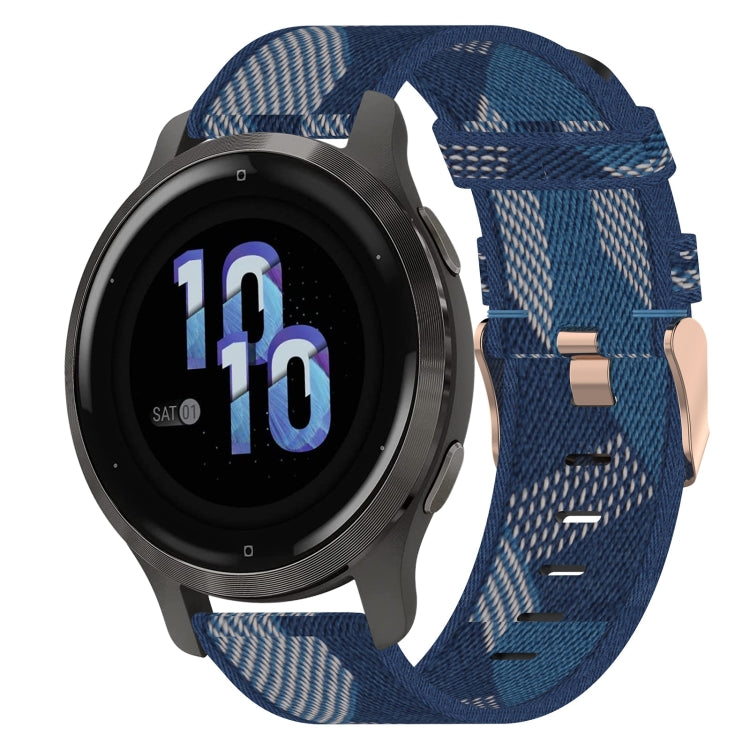 Bracelet de montre tissé en nylon de 18 mm, For Garmin Forerunner 255S, For Garmin Venu 2S, For Garmin Vivomove 3S, For Garmin Vivoactive 4S