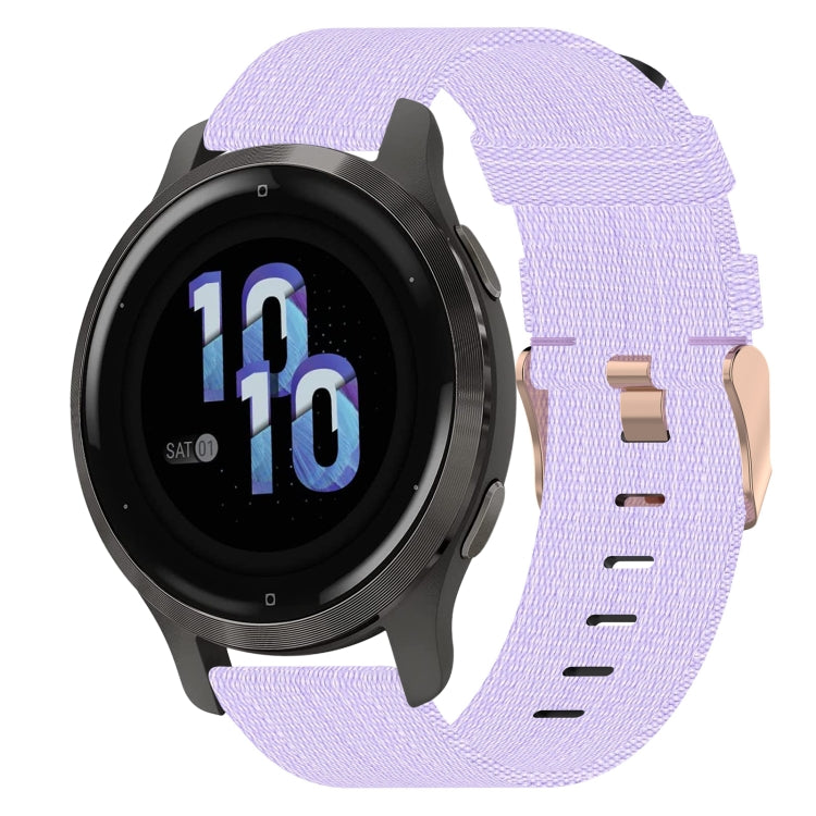 Bracelet de montre tissé en nylon de 18 mm, For Garmin Forerunner 255S, For Garmin Venu 2S, For Garmin Vivomove 3S, For Garmin Vivoactive 4S