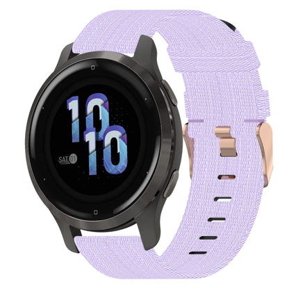 Bracelet de montre tissé en nylon de 18 mm, For Garmin Forerunner 255S, For Garmin Venu 2S, For Garmin Vivomove 3S, For Garmin Vivoactive 4S