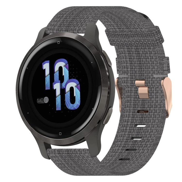 Bracelet de montre tissé en nylon de 18 mm, For Garmin Forerunner 255S, For Garmin Venu 2S, For Garmin Vivomove 3S, For Garmin Vivoactive 4S