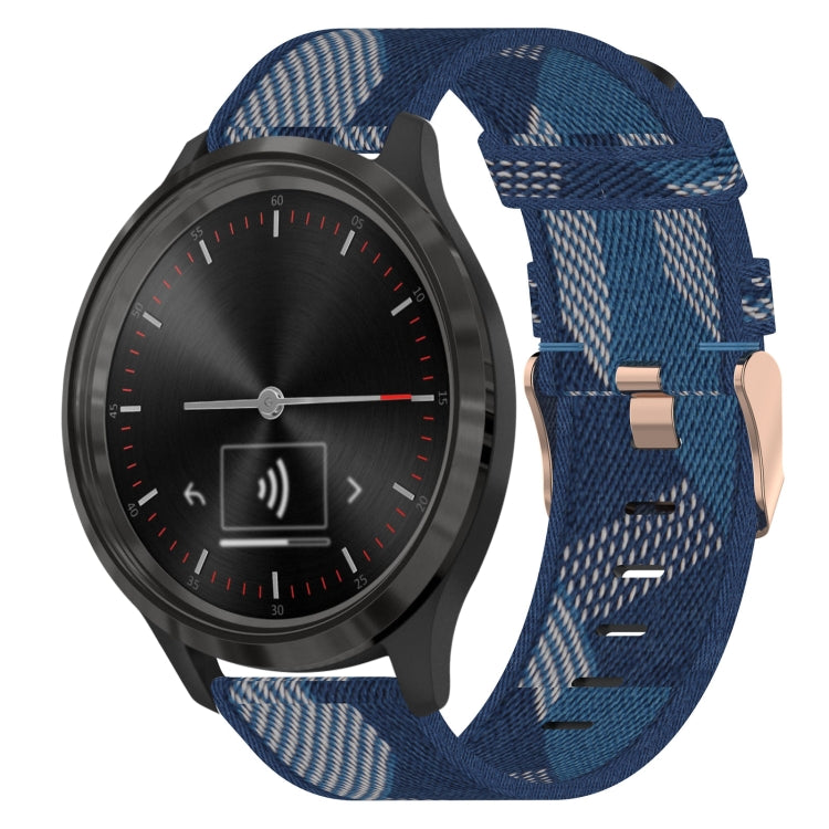 Bracelet de montre tissé en nylon de 18 mm, For Garmin Forerunner 255S, For Garmin Venu 2S, For Garmin Vivomove 3S, For Garmin Vivoactive 4S