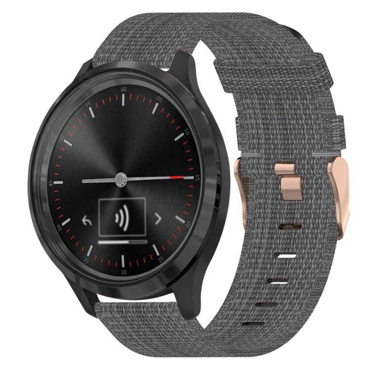 Bracelet de montre tissé en nylon de 18 mm, For Garmin Forerunner 255S, For Garmin Venu 2S, For Garmin Vivomove 3S, For Garmin Vivoactive 4S