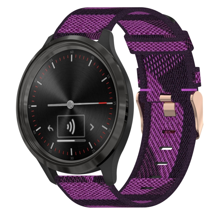 Bracelet de montre tissé en nylon de 18 mm, For Garmin Forerunner 255S, For Garmin Venu 2S, For Garmin Vivomove 3S, For Garmin Vivoactive 4S