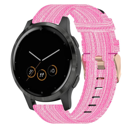 Bracelet de montre tissé en nylon de 18 mm, For Garmin Forerunner 255S, For Garmin Venu 2S, For Garmin Vivomove 3S, For Garmin Vivoactive 4S