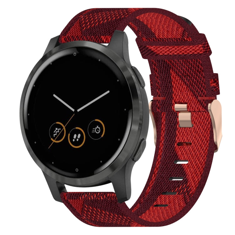 Bracelet de montre tissé en nylon de 18 mm, For Garmin Forerunner 255S, For Garmin Venu 2S, For Garmin Vivomove 3S, For Garmin Vivoactive 4S