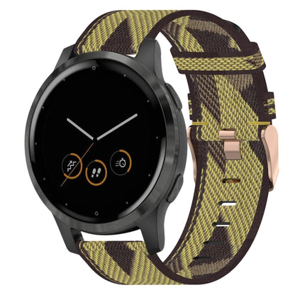 Bracelet de montre tissé en nylon de 18 mm, For Garmin Forerunner 255S, For Garmin Venu 2S, For Garmin Vivomove 3S, For Garmin Vivoactive 4S