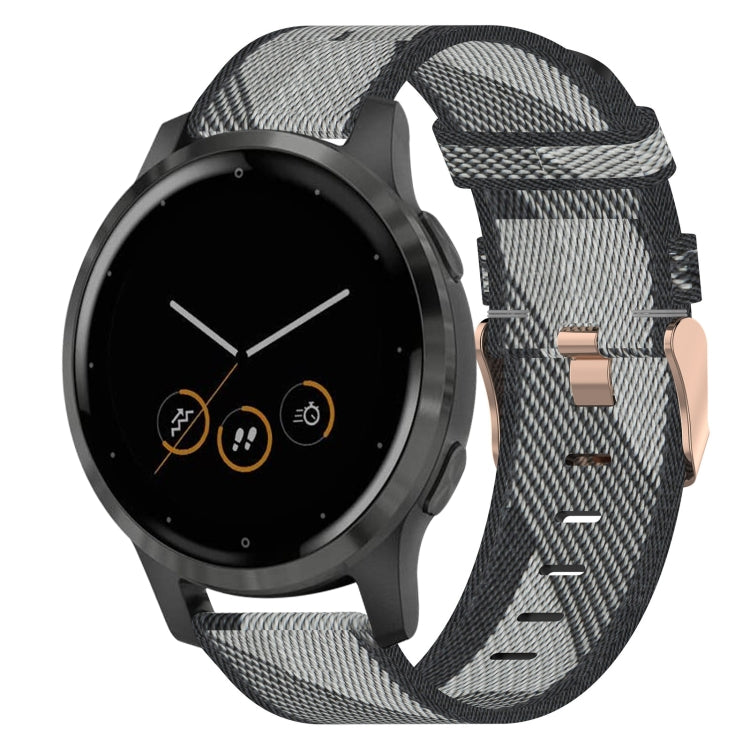 Bracelet de montre tissé en nylon de 18 mm, For Garmin Forerunner 255S, For Garmin Venu 2S, For Garmin Vivomove 3S, For Garmin Vivoactive 4S