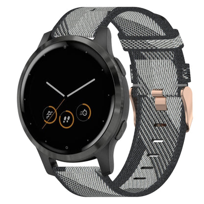 Bracelet de montre tissé en nylon de 18 mm, For Garmin Forerunner 255S, For Garmin Venu 2S, For Garmin Vivomove 3S, For Garmin Vivoactive 4S