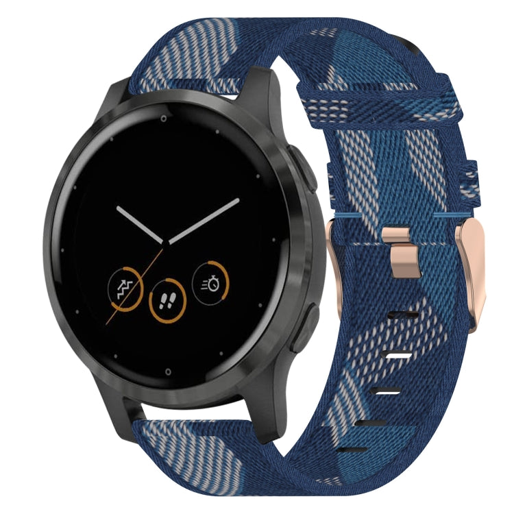 Bracelet de montre tissé en nylon de 18 mm, For Garmin Forerunner 255S, For Garmin Venu 2S, For Garmin Vivomove 3S, For Garmin Vivoactive 4S