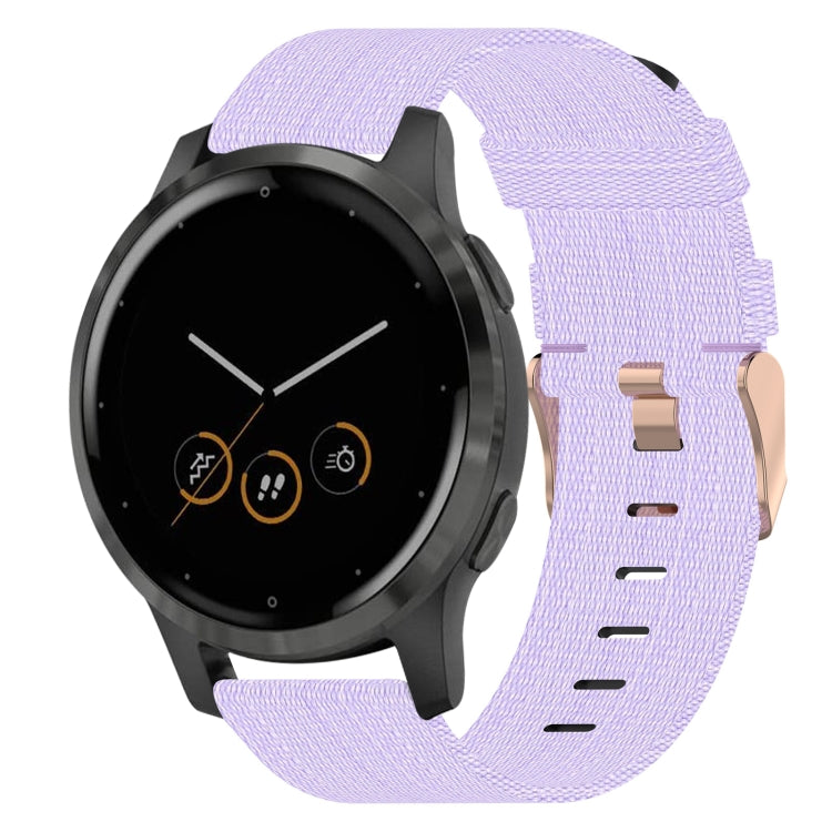 Bracelet de montre tissé en nylon de 18 mm, For Garmin Forerunner 255S, For Garmin Venu 2S, For Garmin Vivomove 3S, For Garmin Vivoactive 4S