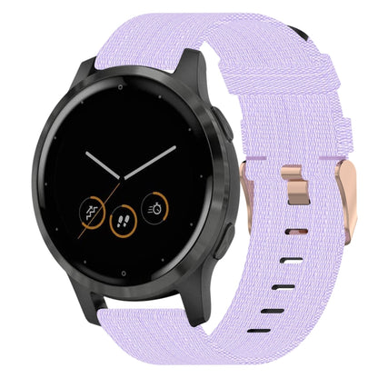 Bracelet de montre tissé en nylon de 18 mm, For Garmin Forerunner 255S, For Garmin Venu 2S, For Garmin Vivomove 3S, For Garmin Vivoactive 4S