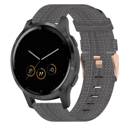 Bracelet de montre tissé en nylon de 18 mm, For Garmin Forerunner 255S, For Garmin Venu 2S, For Garmin Vivomove 3S, For Garmin Vivoactive 4S