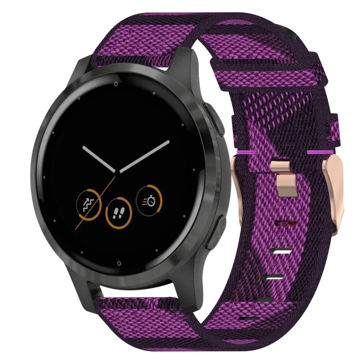 Bracelet de montre tissé en nylon de 18 mm, For Garmin Forerunner 255S, For Garmin Venu 2S, For Garmin Vivomove 3S, For Garmin Vivoactive 4S
