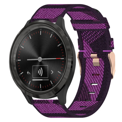 Bracelet de montre tissé en nylon de 20 mm, For Garmin Vivomove 3, For Garminmove 3, For Garmin VivoMove Luxe, For Garminmove Luxe, For Garmin VivoMove Style, For Garmin Garminmove Style, For Garmin Vivomove