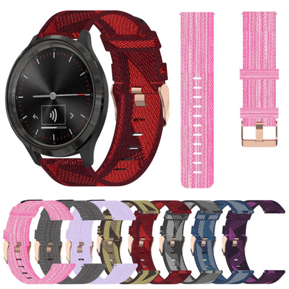 Bracelet de montre tissé en nylon de 20 mm, For Garmin Vivomove 3, For Garminmove 3, For Garmin VivoMove Luxe, For Garminmove Luxe, For Garmin VivoMove Style, For Garmin Garminmove Style, For Garmin Vivomove